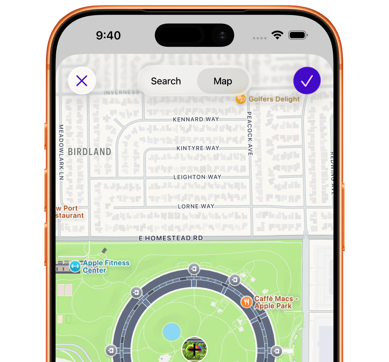 Location picker with search and interactive map